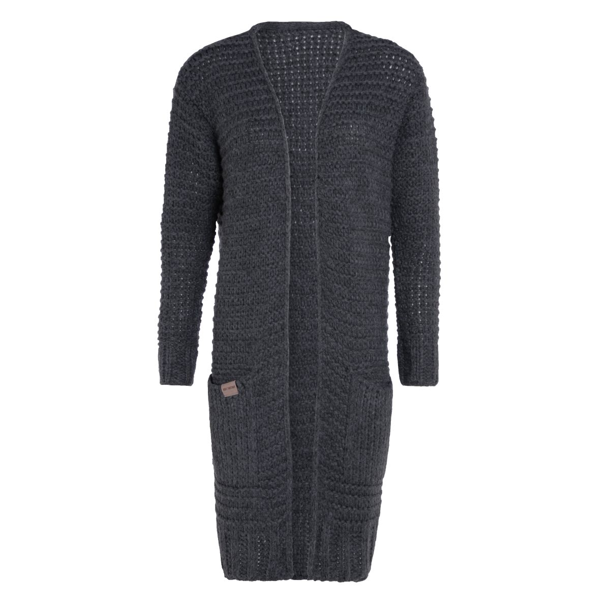 alex long knitted cardigan anthracite 3638