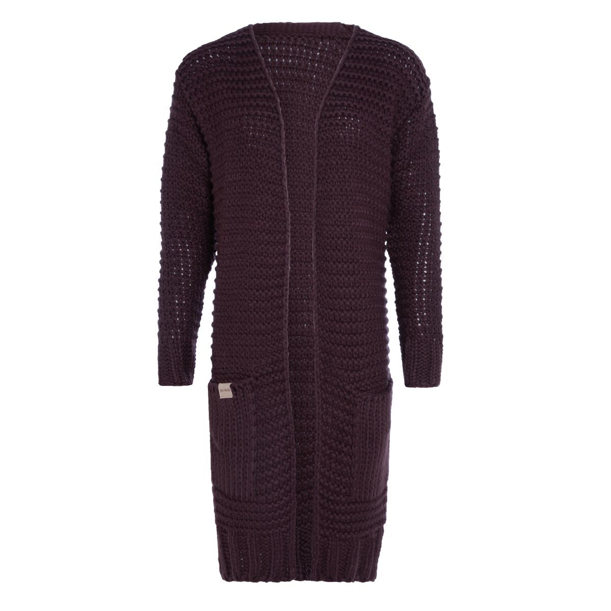 alex long knitted cardigan aubergine 4042