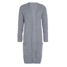 Alex Long Knitted Cardigan Light Grey - 36/38