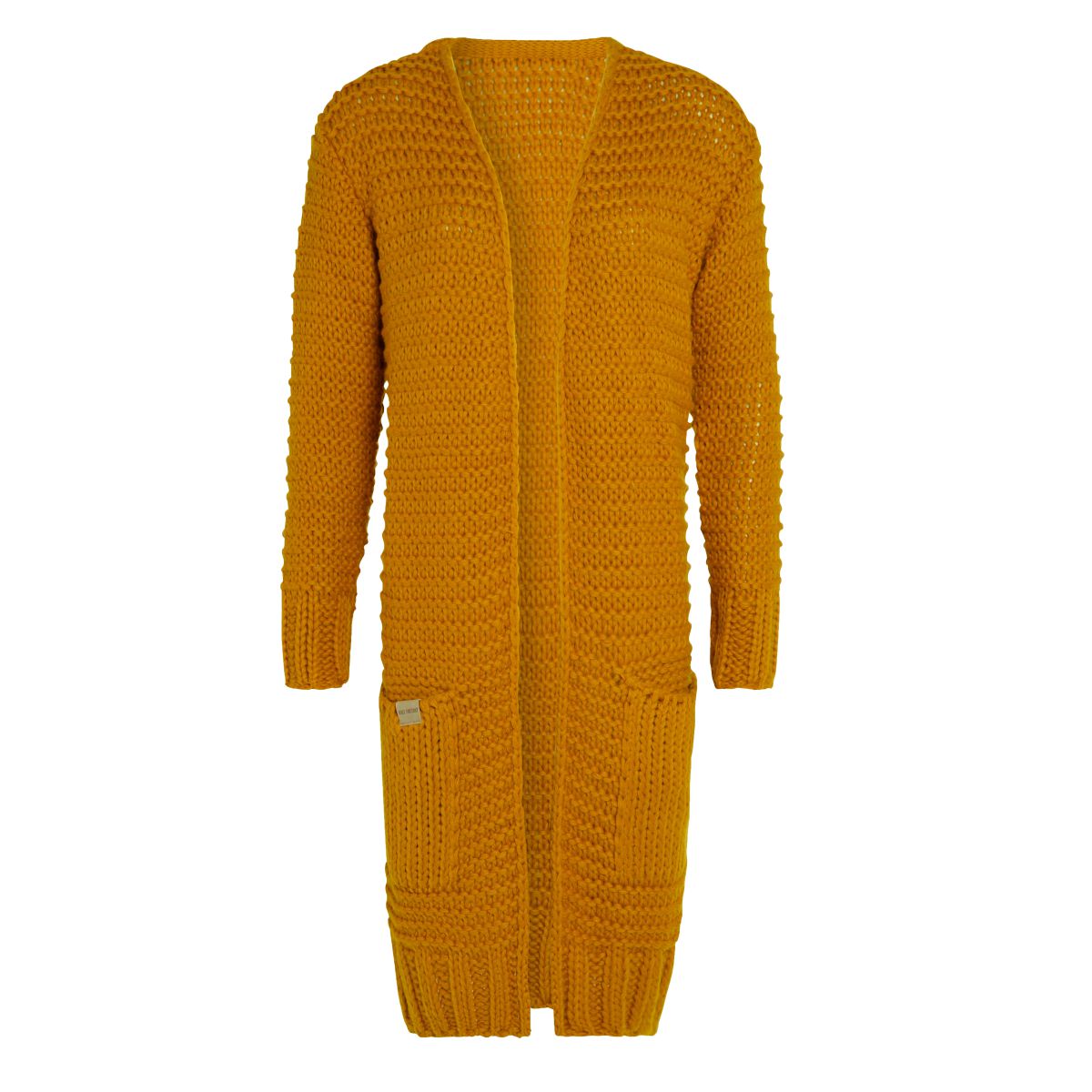 alex long knitted cardigan ochre 4042
