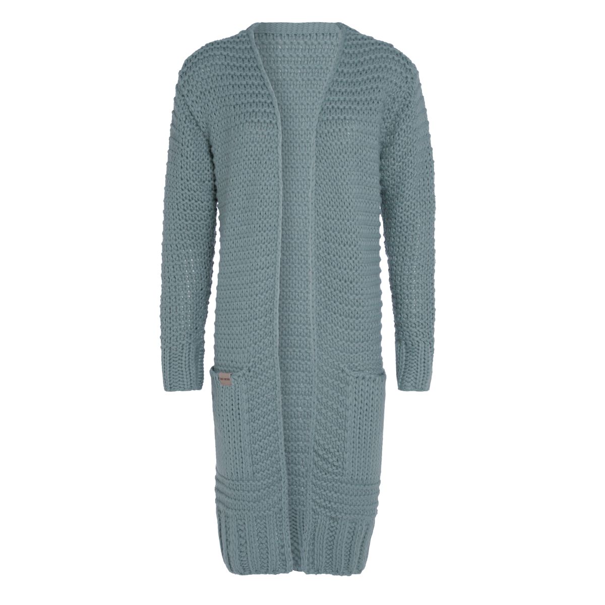 alex long knitted cardigan stone green 4042