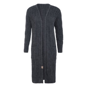 Bobby Long Knitted Cardigan Anthracite - 40/42 - With side pockets