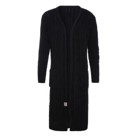 Bobby Long Knitted Cardigan Black - 40/42 - With side pockets