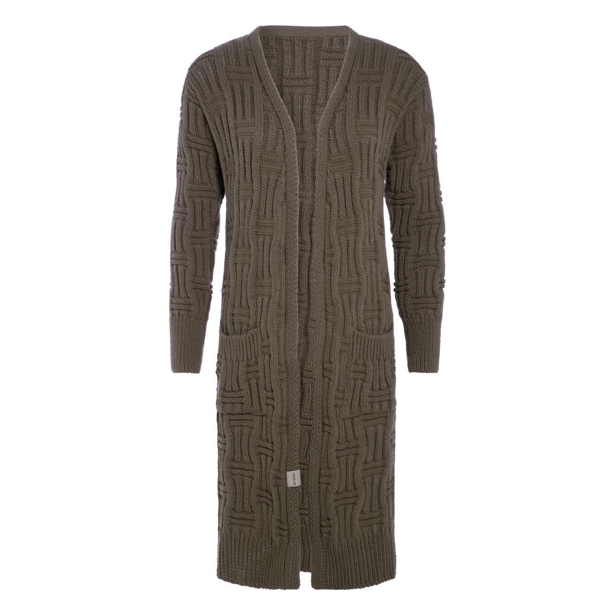 bobby long knitted cardigan cappuccino 3638 with side pockets