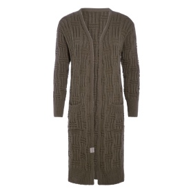 Bobby Long Knitted Cardigan Cappuccino - 40/42 - With side pockets