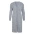 bobby long knitted cardigan light grey 3638 with side pockets