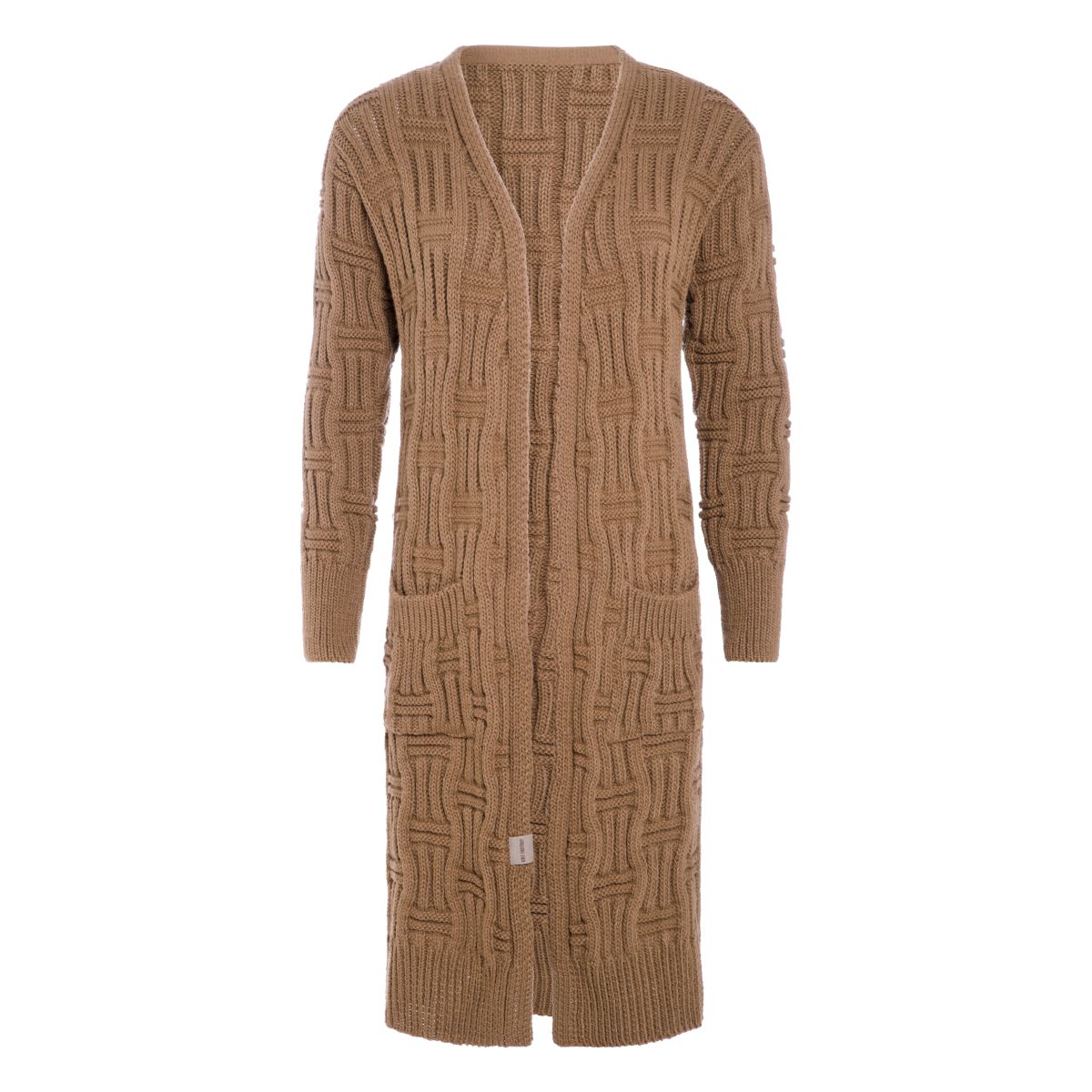 bobby long knitted cardigan nude 3638 with side pockets