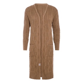 Bobby Long Knitted Cardigan Nude - 36/38 - With side pockets