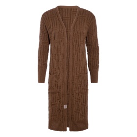 Bobby Long Knitted Cardigan Tobacco - 36/38 - With side pockets