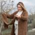 bobby long knitted cardigan tobacco 3638 with side pockets