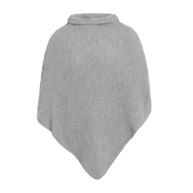 Coco Knitted Poncho Light Grey