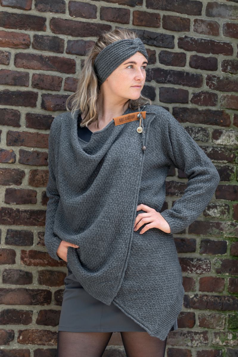 emy knitted cardigan anthracite 3638