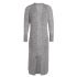 gina long knitted cardigan light grey 3638 with side pockets