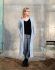 gina long knitted cardigan light grey 4042 with side pockets