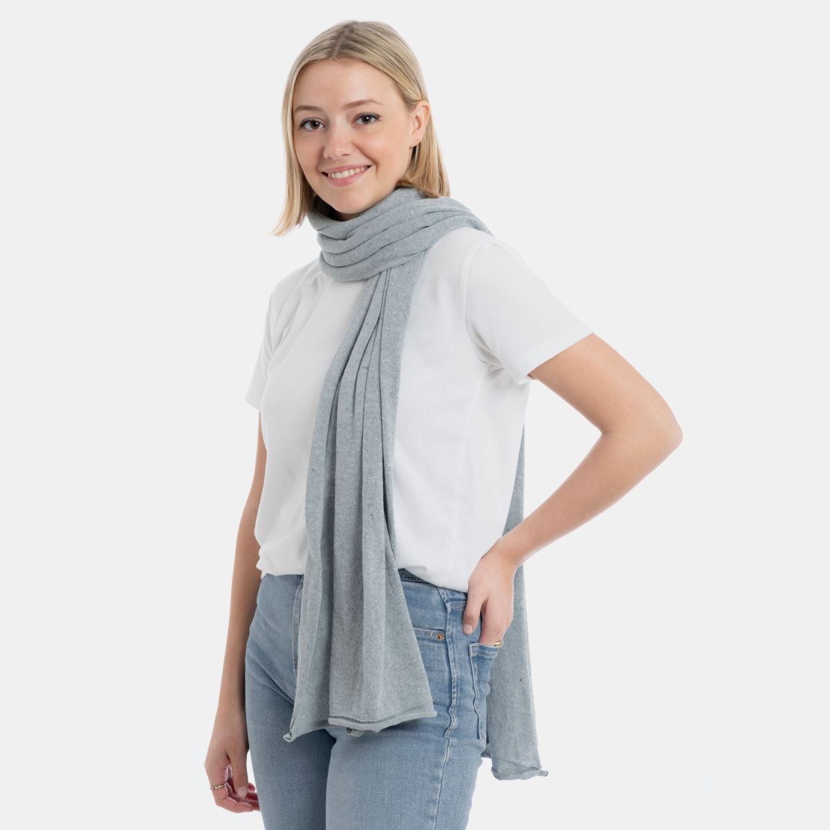 iris scarf indigo