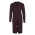 jaida long knitted cardigan aubergine 4042 with side pockets