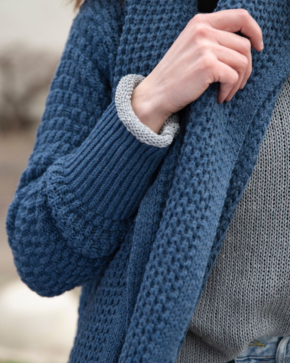 jaida long knitted cardigan ochre 4042 with side pockets
