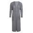 jasmin long knitted cardigan light grey 3638 with side pockets