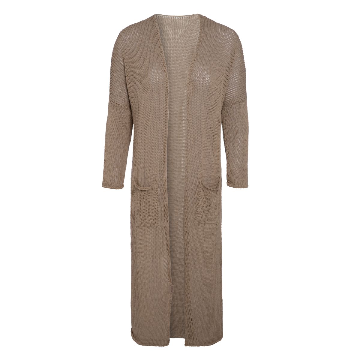 jasmin long knitted cardigan linen 3638 with side pockets