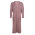 jasmin long knitted cardigan old pink 3638 with side pockets