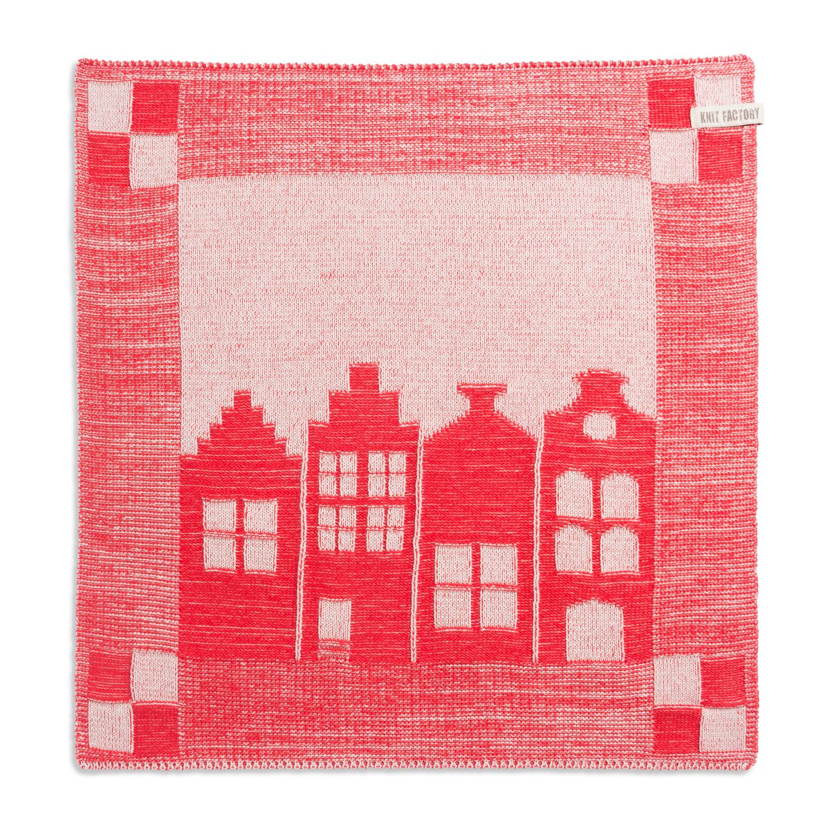 knit factory 2070073 keukendoek huis ecru rood
