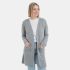 luna knitted cardigan light grey 3638 with side pockets