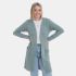 luna knitted cardigan stone green 4042 with side pockets
