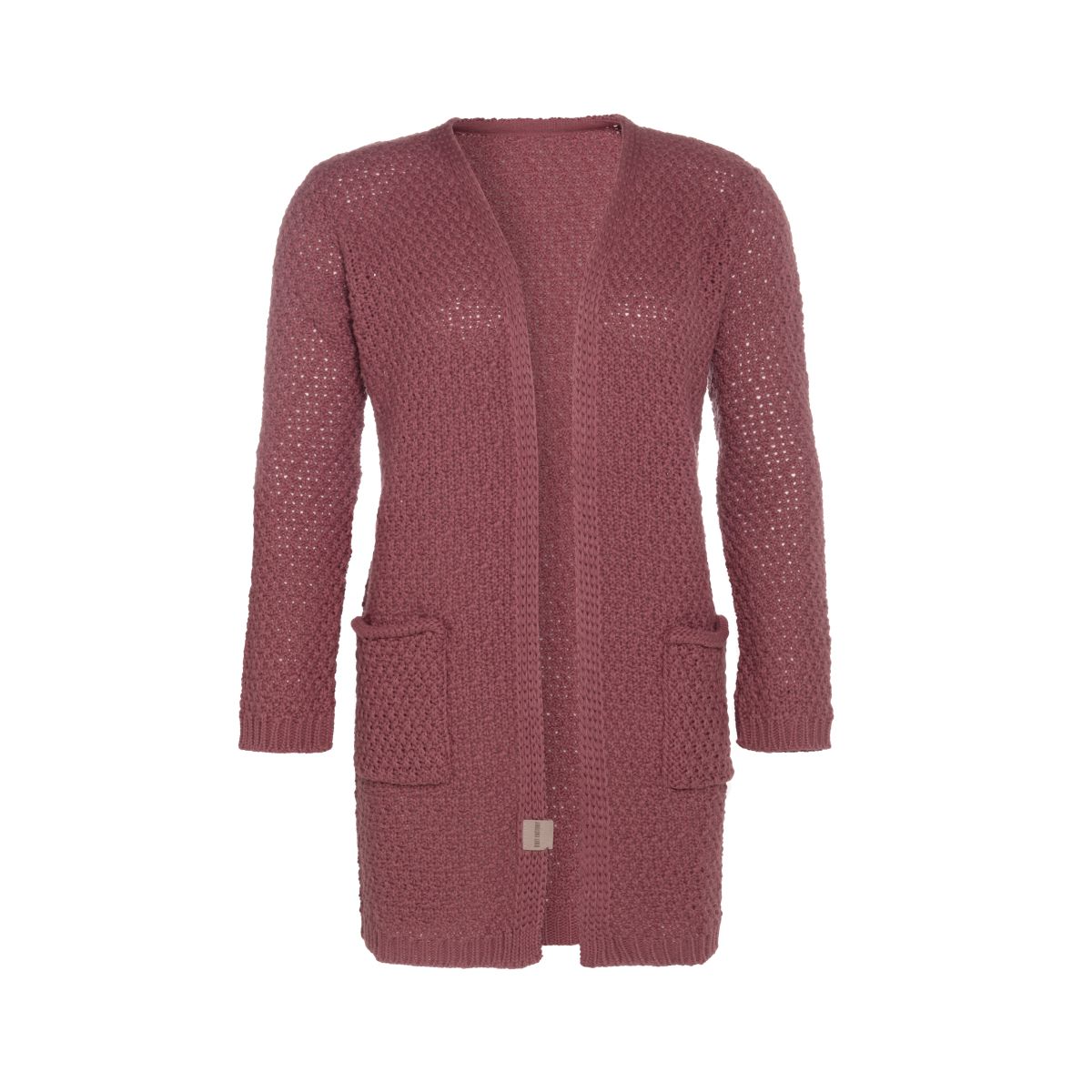 luna knitted cardigan stone red 4042 with side pockets