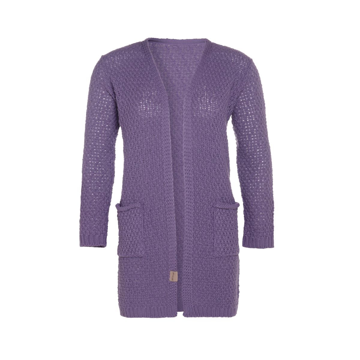 luna knitted cardigan violet 4042 with side pockets