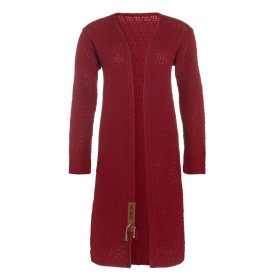 Luna Lang Gebreid Vest Bordeaux - 36/38