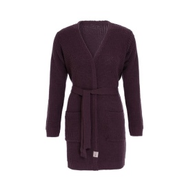 Robin Knitted Cardigan Aubergine - 40/42 - With side pockets