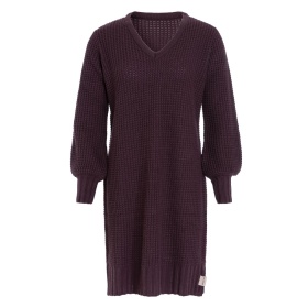 Robin Knitted Dress Aubergine - 40/42 - V-Neck