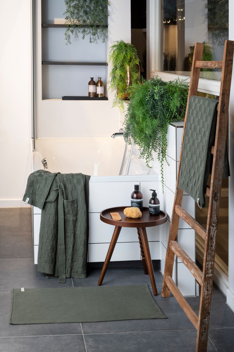 towel ivy stone green 60x110